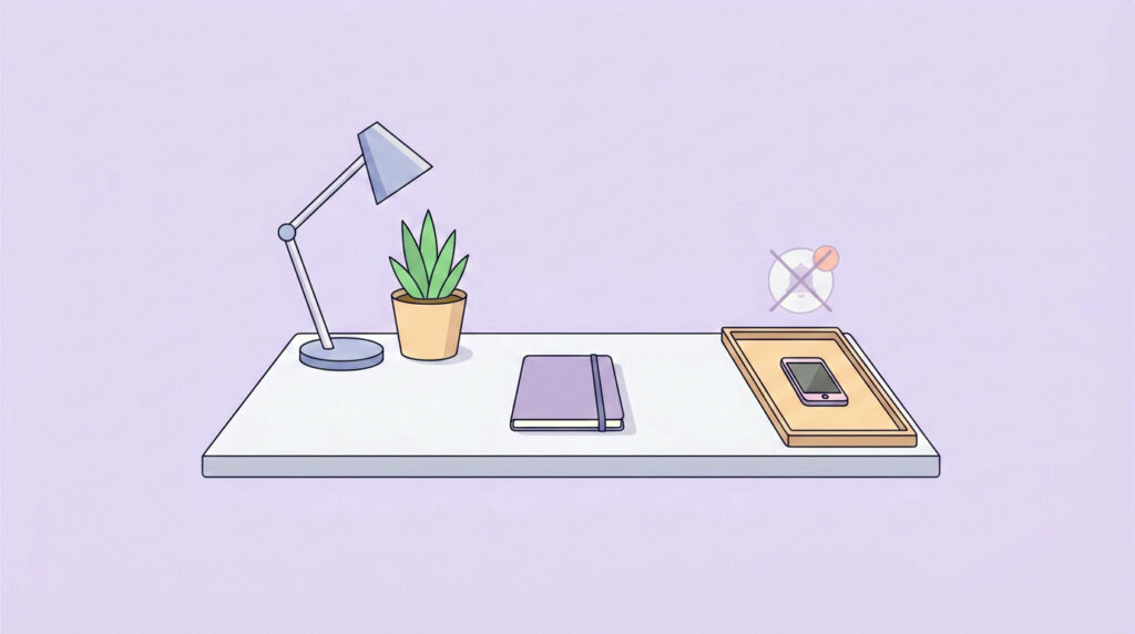removing distractions and friction from a workspace illustration