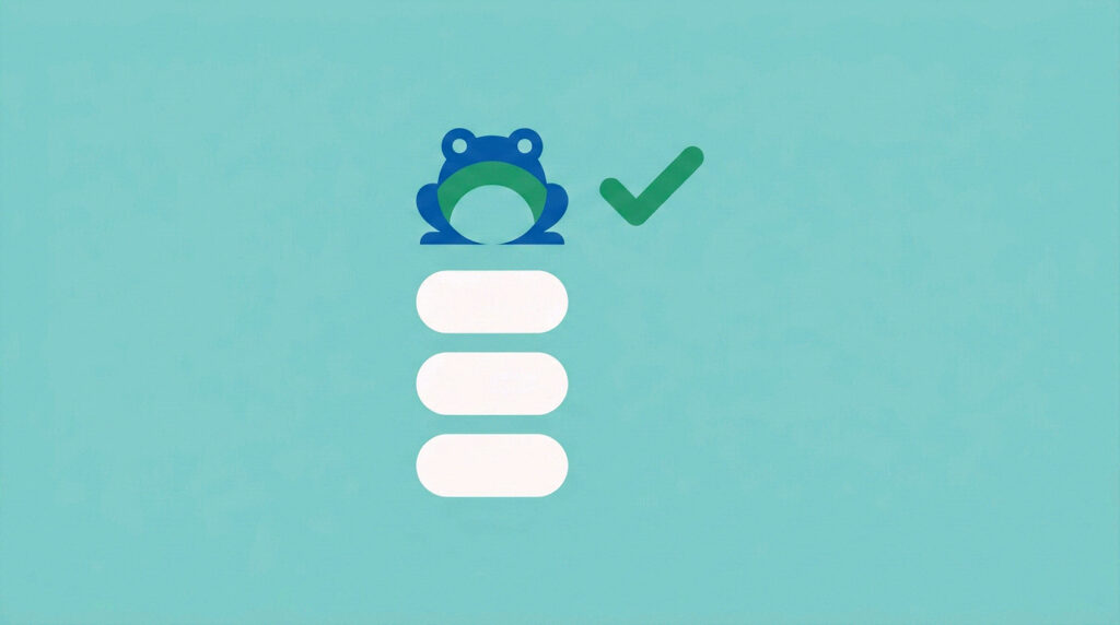 tackling the hardest task first eat the frog illustration