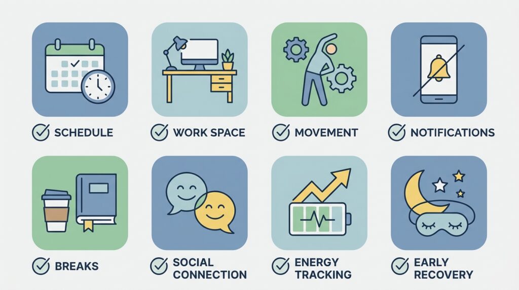 Checklist to help prevent remote work burnout