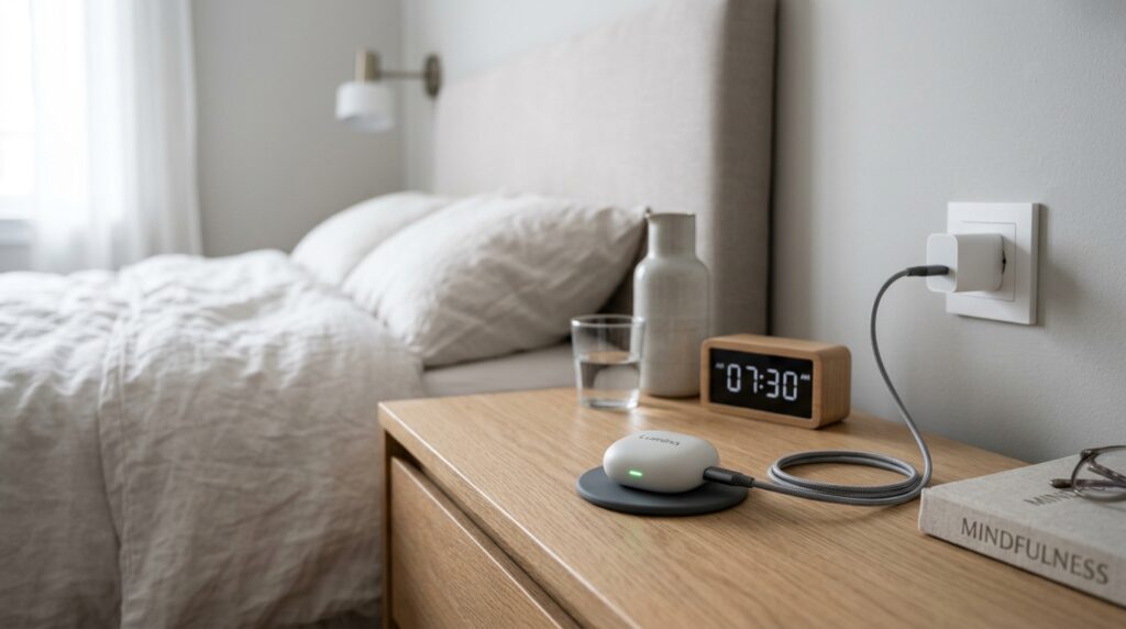 Charging AI charm device with USB-C