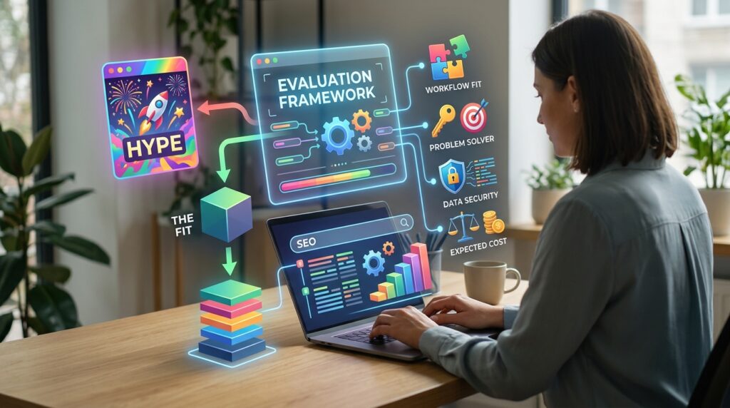 The best AI tool is rarely the most hyped one. It's the one that solves a clear problem, fits your workflow, costs what you expect and keeps your data safe. Running each tool through an AI tool evaluation framework keeps you in control, and the same layered thinking keeps your SEO efforts in the right order.