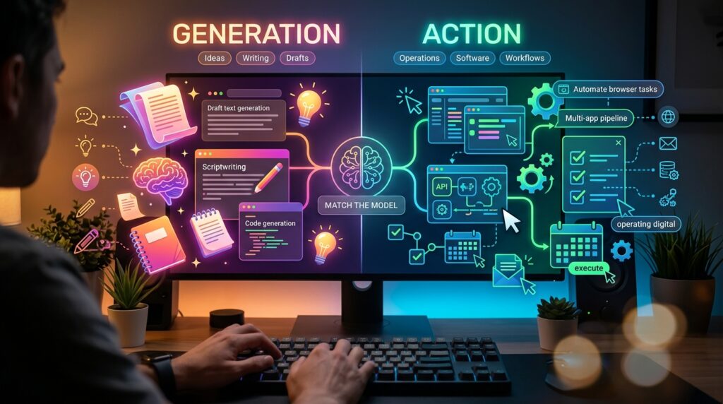 Match the Model to the Type of Work — Action vs. Generation