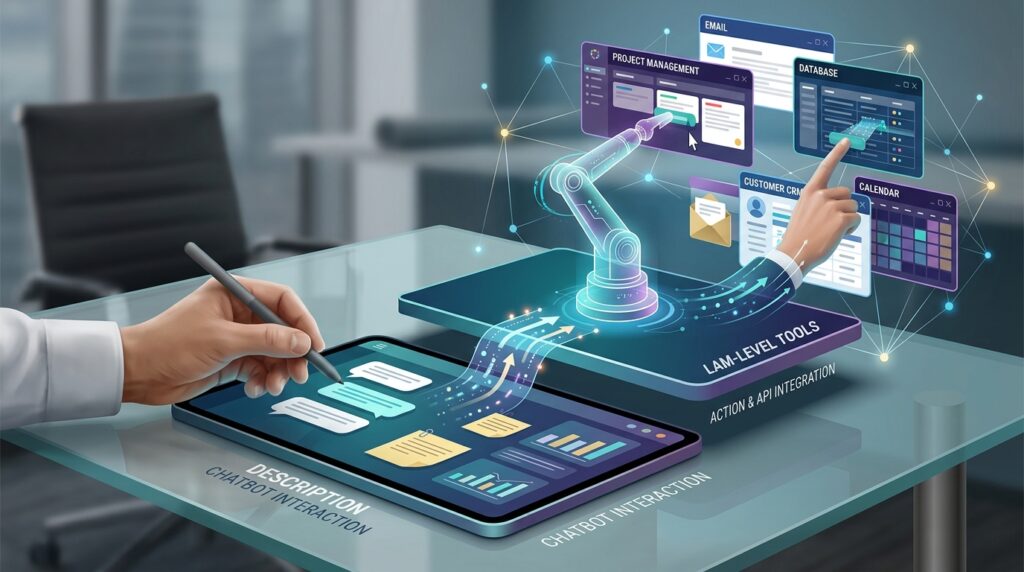 Move to LAM-Level Tools When You Need Actions Taken

What to do: When your task requires the AI to actually do something in another application — not just describe what to do — look for tools with action-taking or API integration capability.