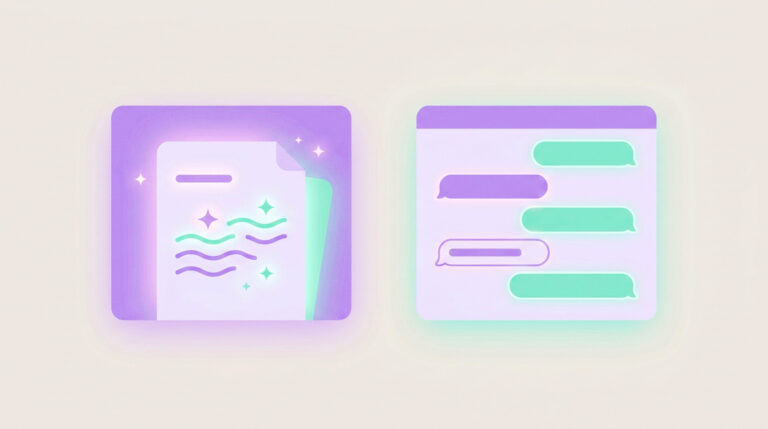 notion ai vs chatgpt – two AI writing interfaces side by side illustration