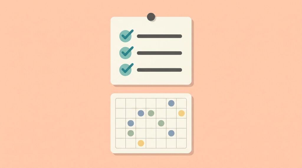 weekly non-negotiables planning checklist illustration