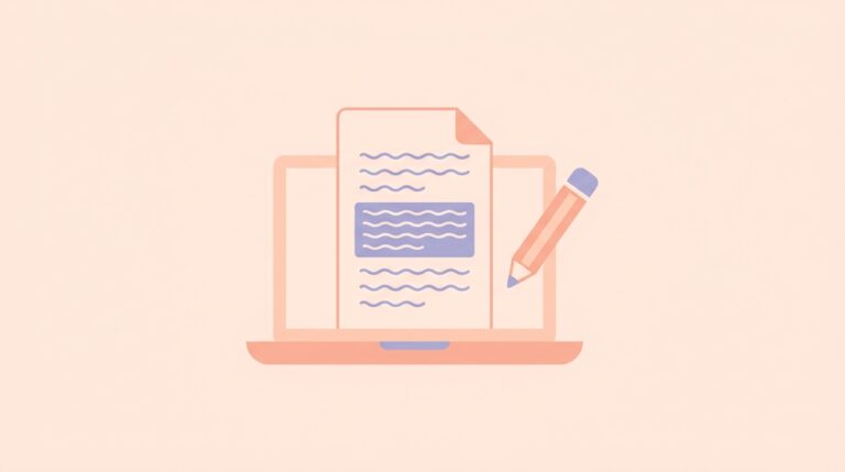 fiverr gig description examples – writing a gig listing on laptop illustration