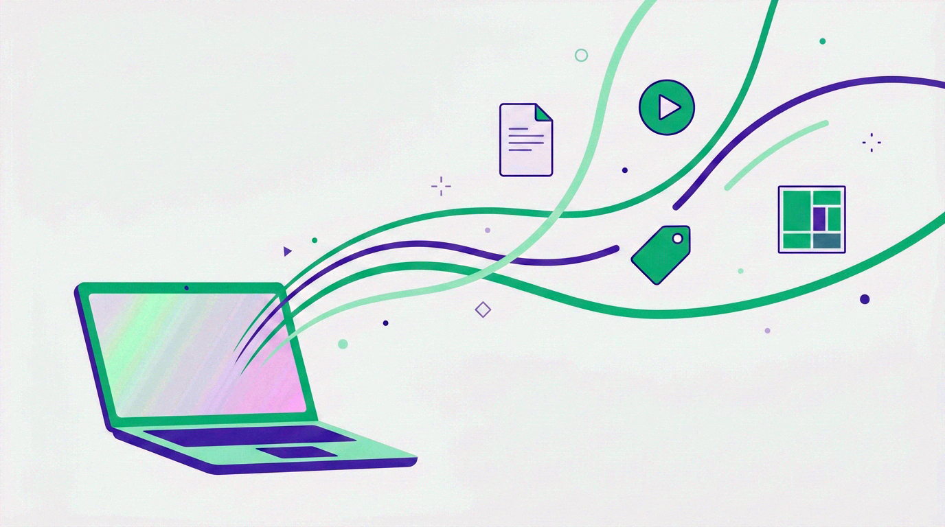 passive income ideas for freelancers – laptop with multiple income stream icons illustration