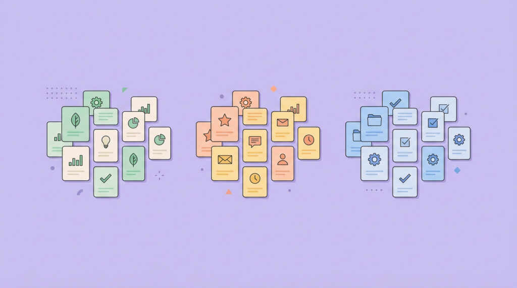 batching similar tasks for remote work focus illustration
