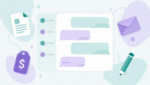chatgpt prompts for freelancers – chat interface with freelance task icons illustration