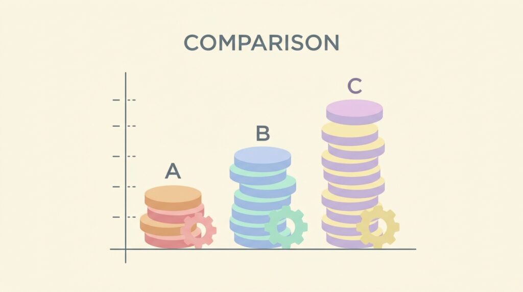 automation tool pricing comparison chart illustration